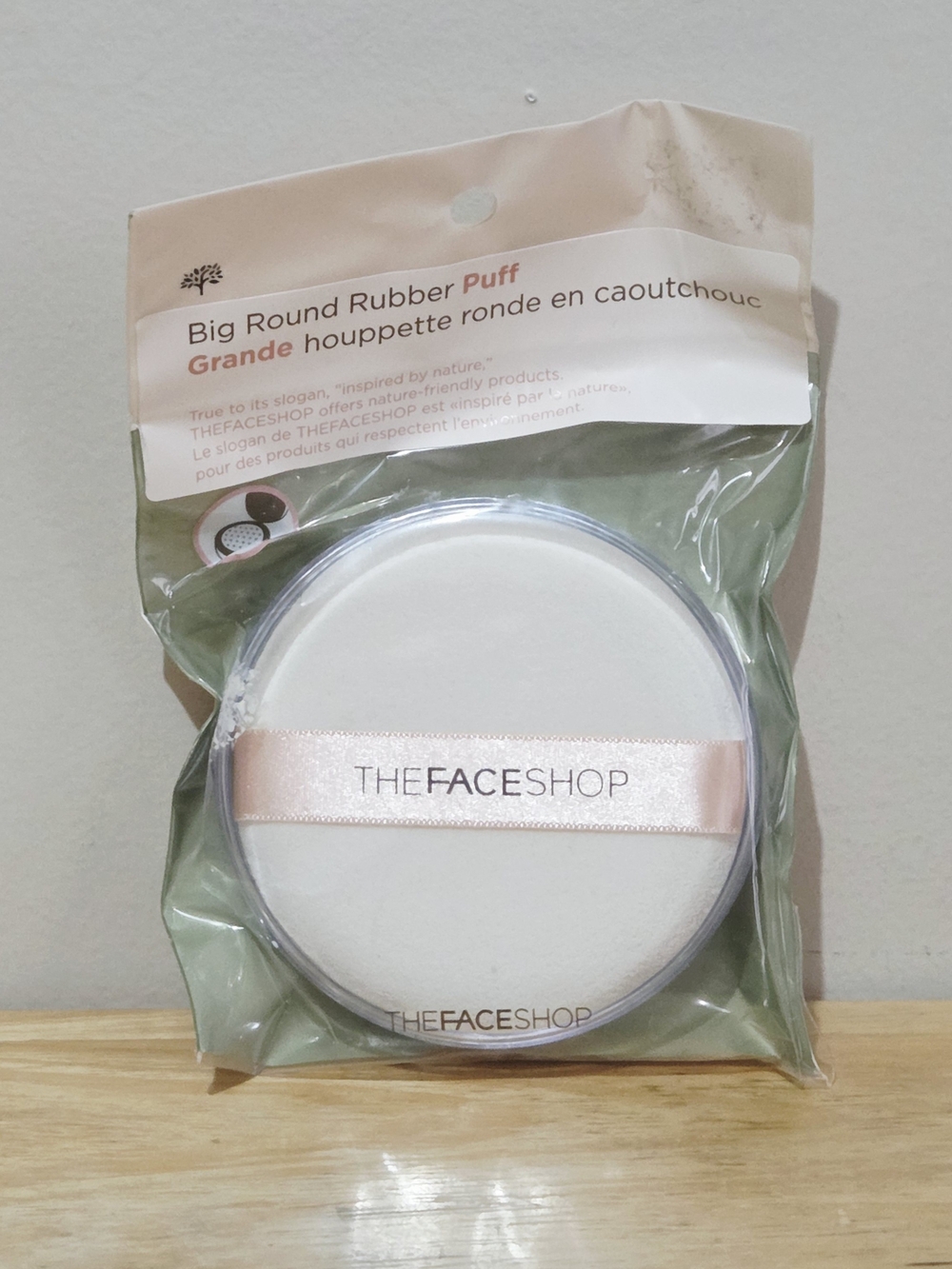 *5 for $20* THEFACESHOP Big Round Powder Puff with Blush Ribbon